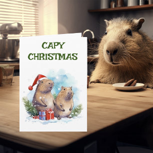 Tarjeta Captura de navidad de Navidades de Capibara