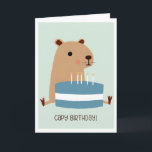 Tarjeta Capy Birthday Funny Punny Capybara y Cake<br><div class="desc">Capy Birday Funny Punny Capybara y tarjeta de pasteles</div>