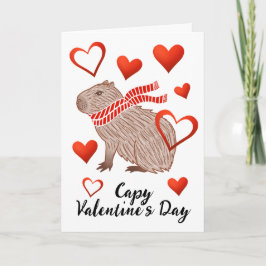 Tarjeta Capy Valentine Day Funny Capybara Lover Saludo