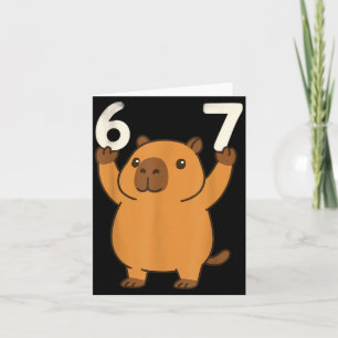 Tarjeta Capybara 67 Meme Seis Siete Divertido