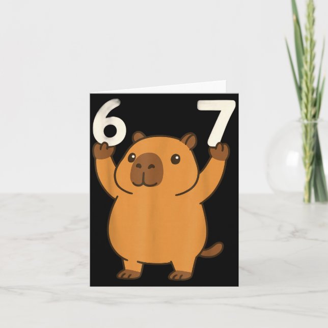 Tarjeta Capybara 67 Meme Six Seven Funny  (Anverso)