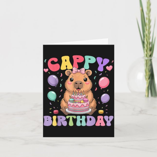 Tarjeta Capybara Birthday Girls Funny Birthday Kids Boys G (Anverso)