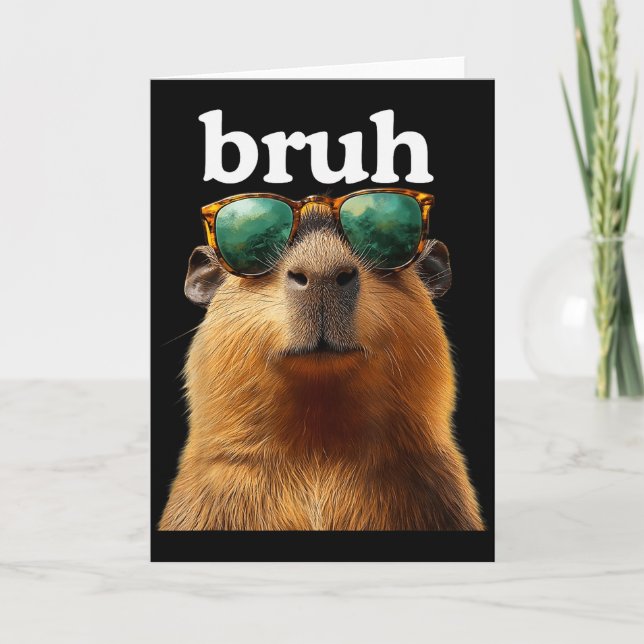 Tarjeta Capybara Bruh With Sungles Funny Meme Lovers Men W (Anverso)