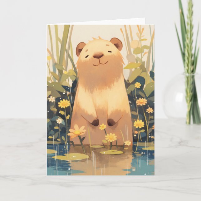 Tarjeta Capybara Cheeky Grin (Anverso)