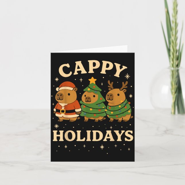 Tarjeta Capybara Christmas Shirt, Funny Capy Holidays  (Anverso)