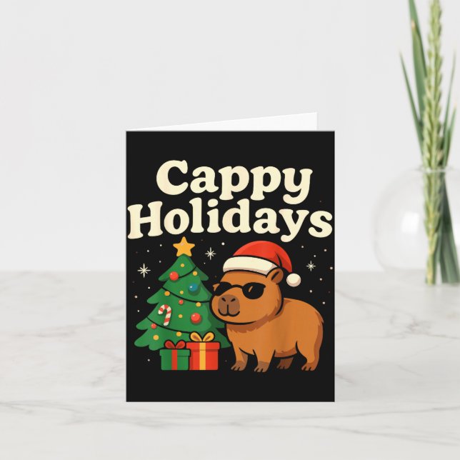 Tarjeta Capybara Christmas Shirt, Funny Capy Holidays  (Anverso)
