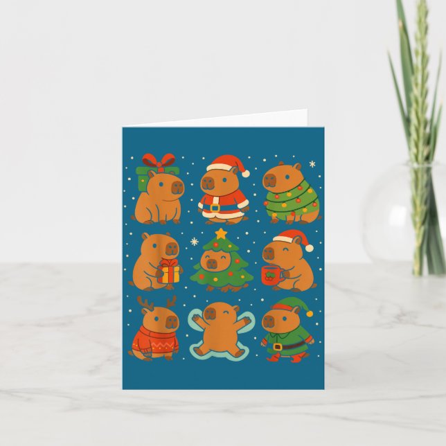 Tarjeta Capybara Christmas Shirt, Funny Capy Holidays  (Anverso)