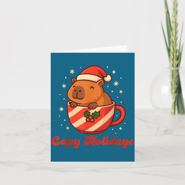 Tarjeta Capybara Christmas Shirt, Funny Capy Holidays  (Anverso)
