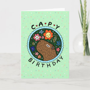 Tarjeta Capybara Cumpleaños feliz cumpleaños de capy Flora