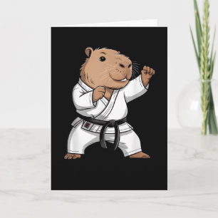 Tarjeta Capybara de Artes Marciales Divertido Karate Taekw