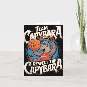 Tarjeta Capybara Dunking Baloncesto Retro Ta estilo vintag
