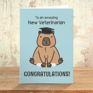 Tarjeta Capybara Felicitaciones Graduación Veterinaria
