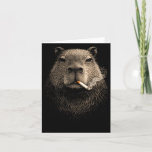 Tarjeta Capybara fumando meme divertido retro vintage esté