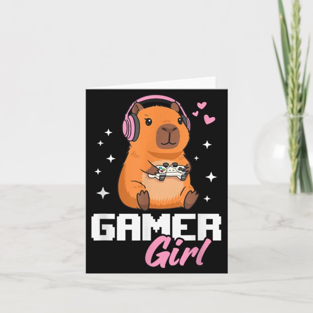Tarjeta Capybara Gamer Girl Gaming  (Anverso)
