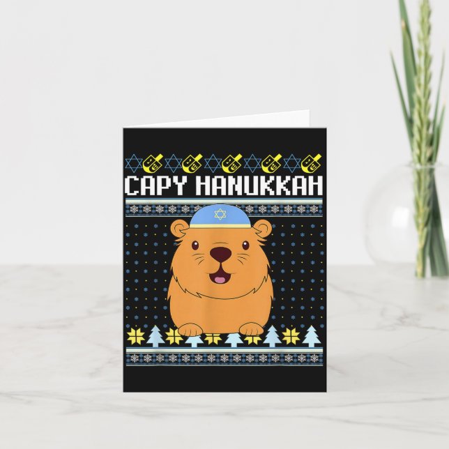 Tarjeta Capybara Hanukkah Capy Hanukkah Chanukah Jewish Ki (Anverso)