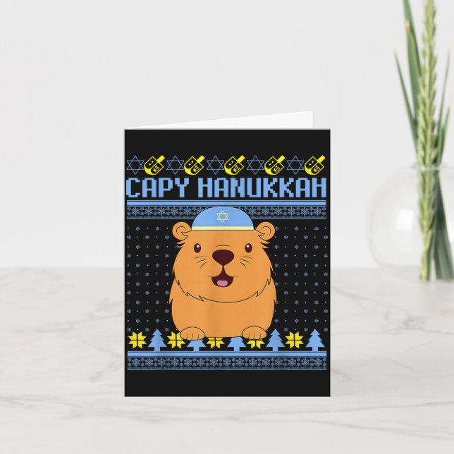 Tarjeta Capybara Hanukkah Capy Hanukkah Chanukah Jewish Ki (Anverso)