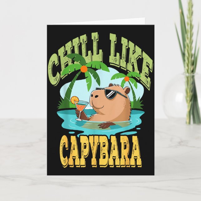 Tarjeta Capybara Holidays - Funny Zen Rodent Quote Gift  (Anverso)
