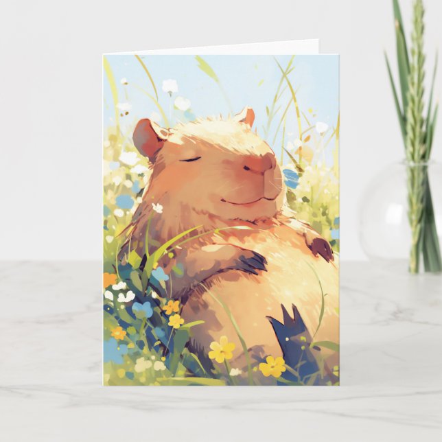 Tarjeta Capybara Lazy Days (Anverso)