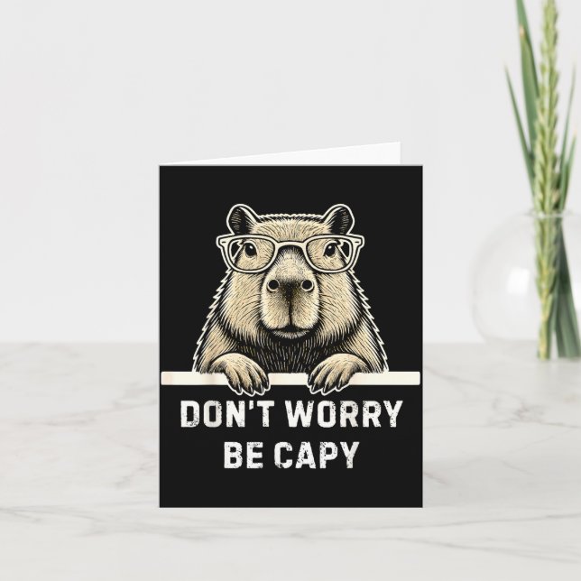 Tarjeta Capybara Lover Don't Worry Be Capy Gift For Men Wo (Anverso)