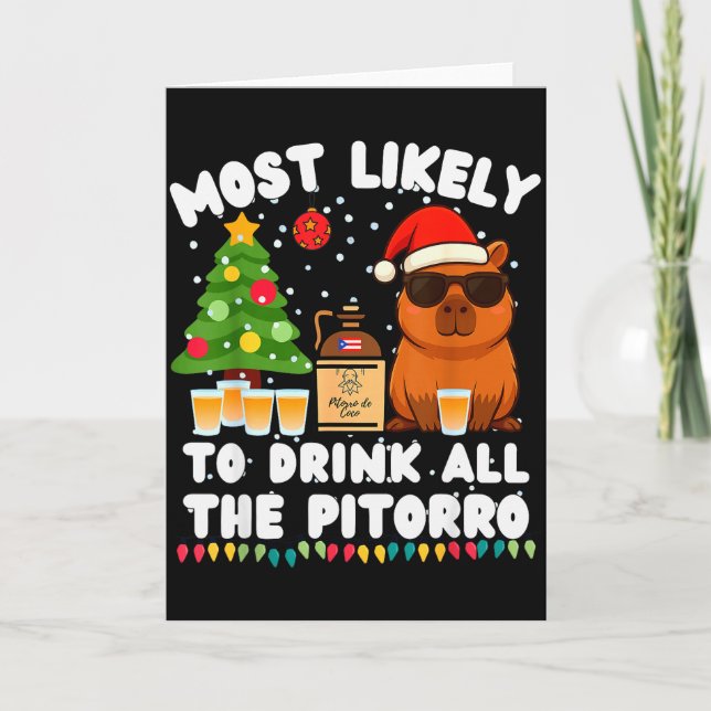 Tarjeta Capybara Más Propenso a Beber Todo el Pitorro Dive (Anverso)
