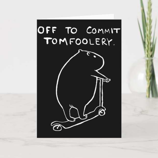 Tarjeta Capybara Off To Commit Tomfoolery  (Anverso)
