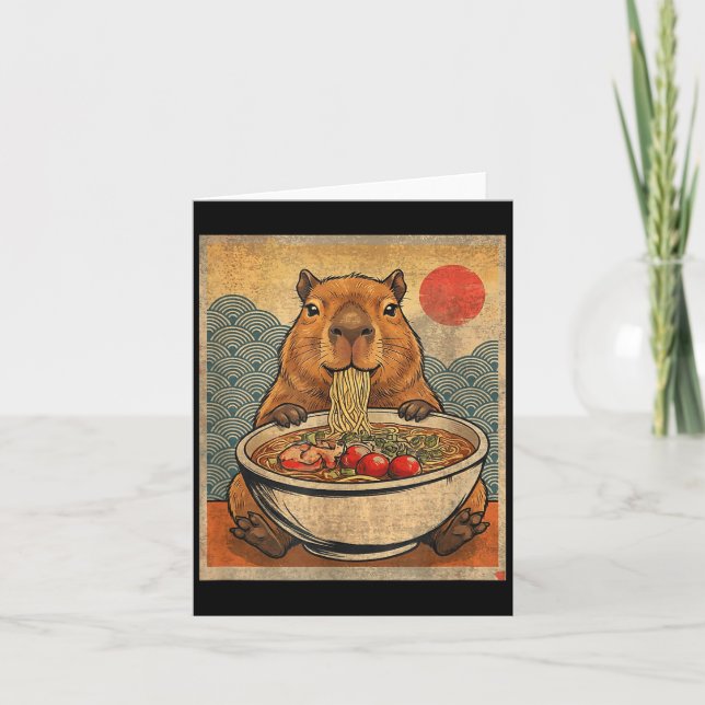 Tarjeta Capybara Ramen Japanese Funny Graphic Kawaii Anime (Anverso)