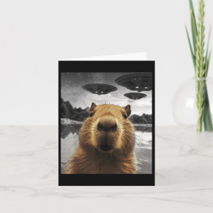 Tarjeta Capybara Selfie Graciosa Navidad Capibara gráfico