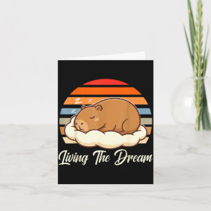 Tarjeta Capybara sleepybara viviendo el sueño retro vintag