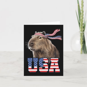Tarjeta Capybara Usa Bandera Patriótica Americana Hombres 