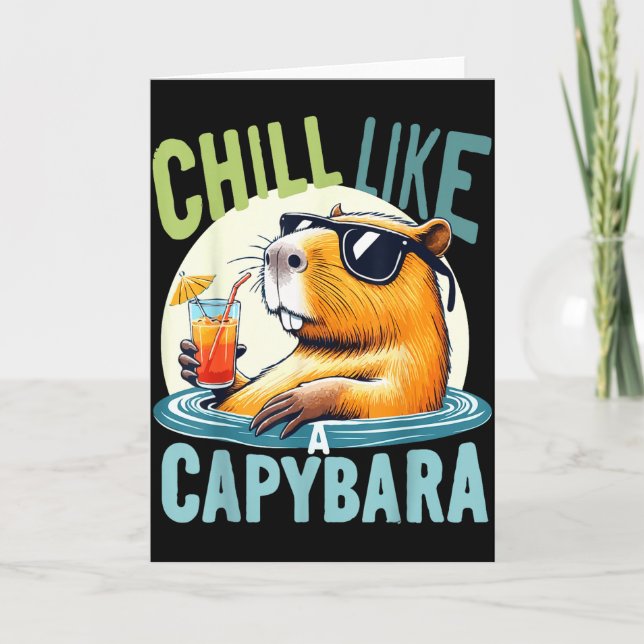Tarjeta Capybara Vacaciones - Regalo de Cita Divertida Mod (Anverso)