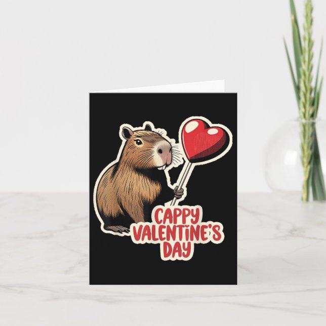 Tarjeta Capybara Valentine, Día de San Valentín cappy, Cap (Anverso)