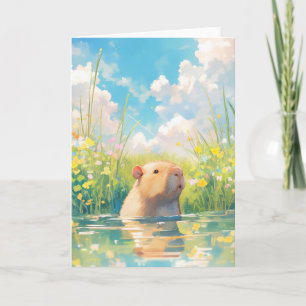 Tarjeta Capybara Water Baby