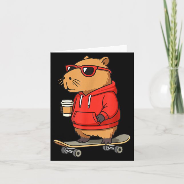 Tarjeta Capybara With Sungles Skater Capy  (Anverso)