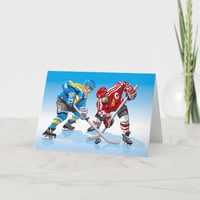 Tarjeta Cara-Apagado del jugador del hockey sobre hielo de (Anverso)