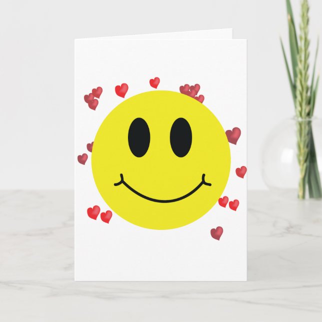 Tarjeta Cara con los corazones rojos (Anverso)