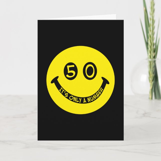 Tarjeta Cara de 50 años, ¡es sólo un número! (Anverso)
