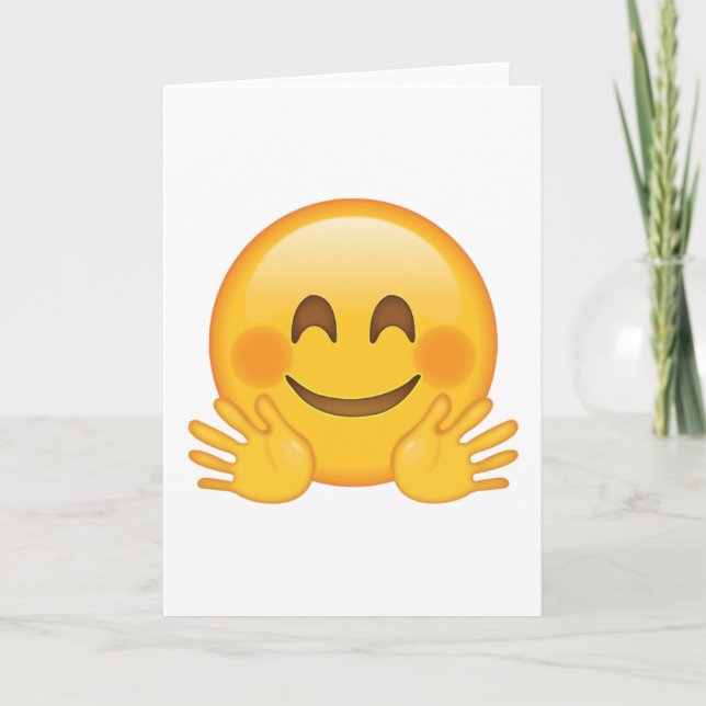 Tarjeta Cara de abrazo - Emoji (Anverso)