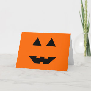 Tarjeta Cara de calabaza de Halloween