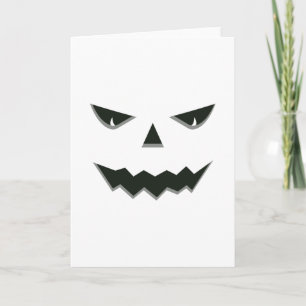 Tarjeta Cara de calabaza malvada y espeluznante Jack O' La