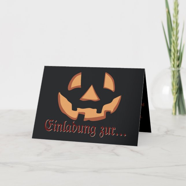 Tarjeta Cara de calabaza para Halloween (Anverso)
