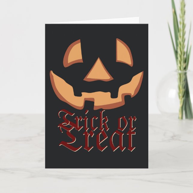 Tarjeta Cara de calabaza para Halloween (Anverso)
