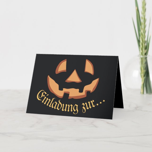 Tarjeta Cara de calabaza para Halloween (Anverso)