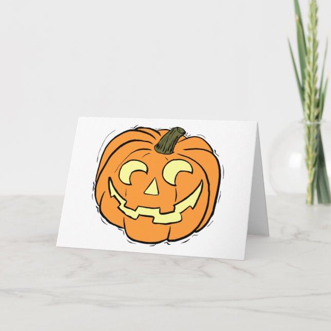 Tarjeta Cara de calabaza tallada (Anverso)