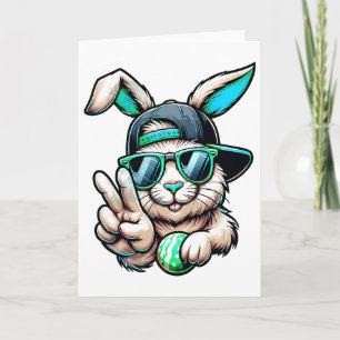 Tarjeta Cara de conejo con gafas de sol para niños y hombr