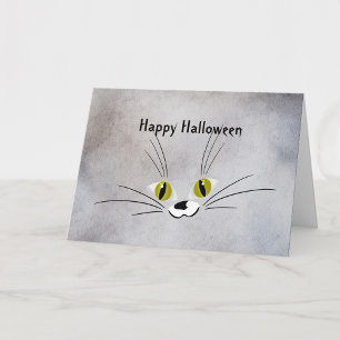 Tarjeta Cara de gato de Halloween