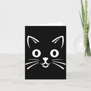 Tarjeta Cara de Gato Negro de Halloween