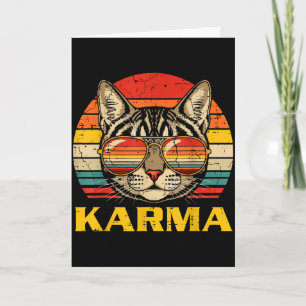 Tarjeta Cara de Gato Sungles Karma Gato Divertido Gatito H