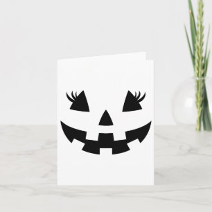 Tarjeta Cara de Jack O Lantern Calabaza Pestañas Cos de Ha