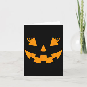 Tarjeta Cara de Jack O Lantern Calabaza Pestañas Cos de Ha