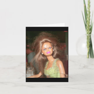 Tarjeta Cara de muñeca divertida asquerosa meme hilarante